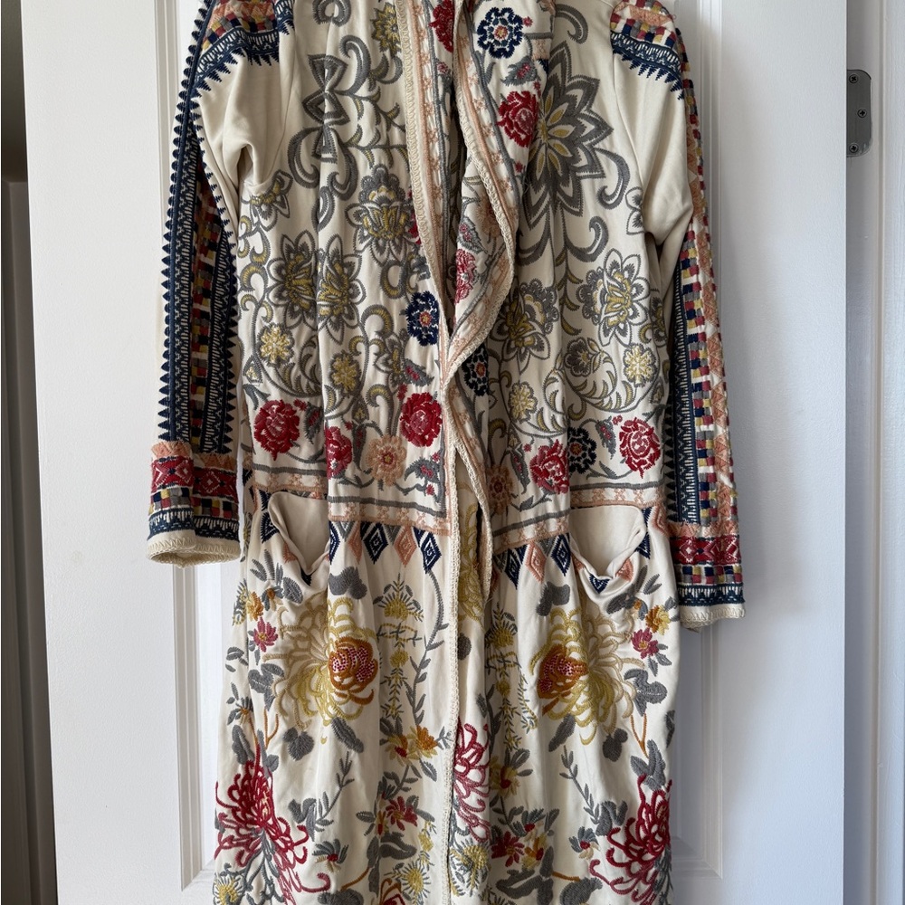 Johnny Was Multicolor Embroidered Jacket